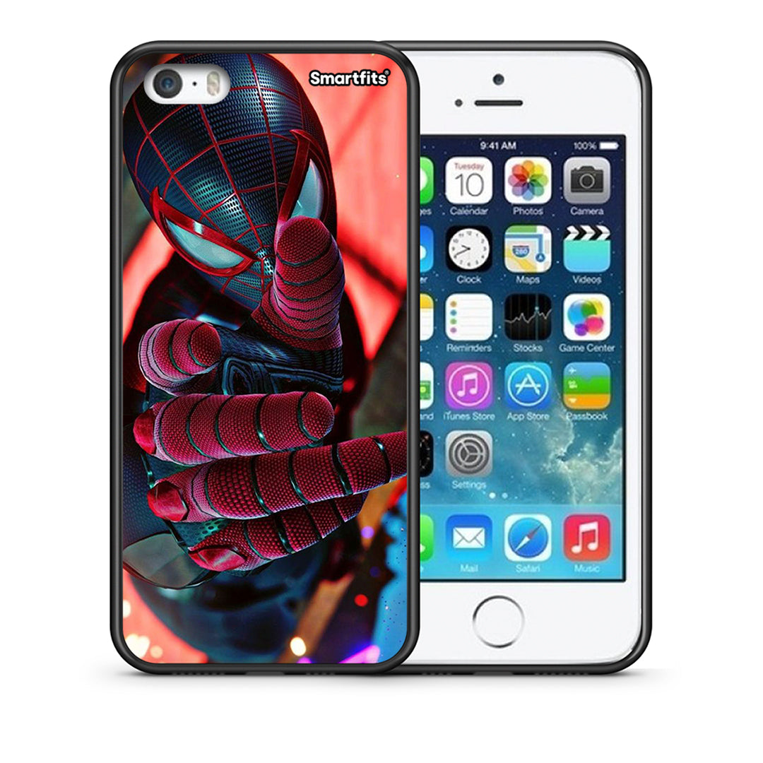 Θήκη iPhone 5 / 5s / SE Spider Hand από τη Smartfits με σχέδιο στο πίσω μέρος και μαύρο περίβλημα | iPhone 5 / 5s / SE Spider Hand case with colorful back and black bezels
