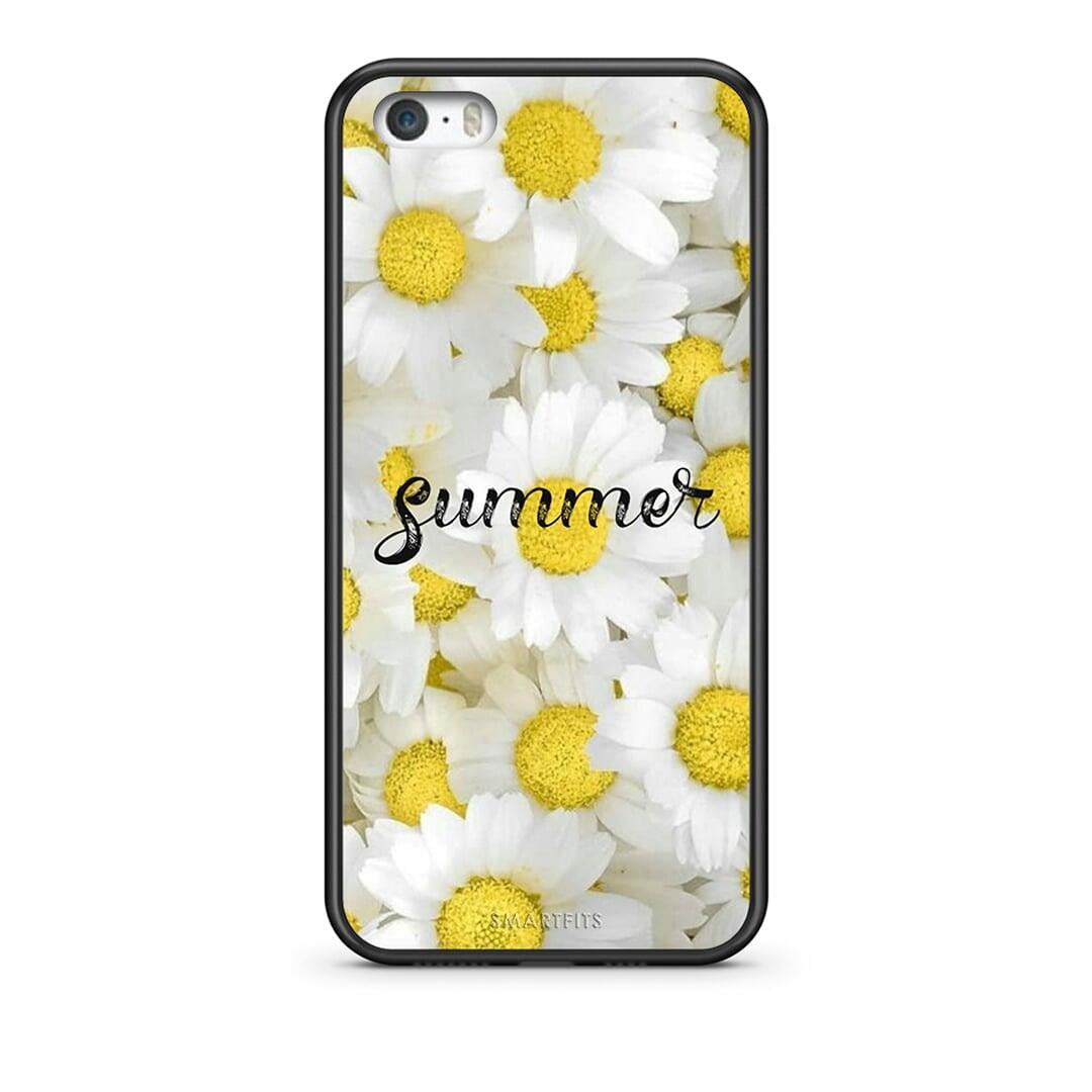 iPhone 5 / 5s / SE Summer Daisies Θήκη από τη Smartfits με σχέδιο στο πίσω μέρος και μαύρο περίβλημα | Smartphone case with colorful back and black bezels by Smartfits
