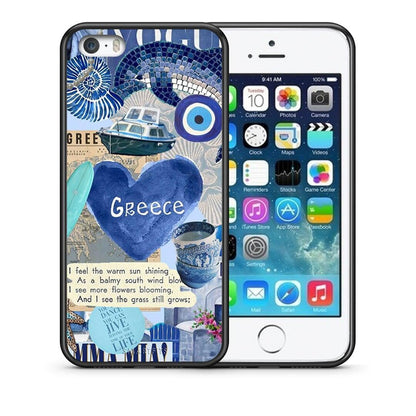 Θήκη iPhone 5 / 5s / SE Summer In Greece από τη Smartfits με σχέδιο στο πίσω μέρος και μαύρο περίβλημα | iPhone 5 / 5s / SE Summer In Greece case with colorful back and black bezels