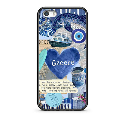 iPhone 5 / 5s / SE Summer In Greece Θήκη από τη Smartfits με σχέδιο στο πίσω μέρος και μαύρο περίβλημα | Smartphone case with colorful back and black bezels by Smartfits