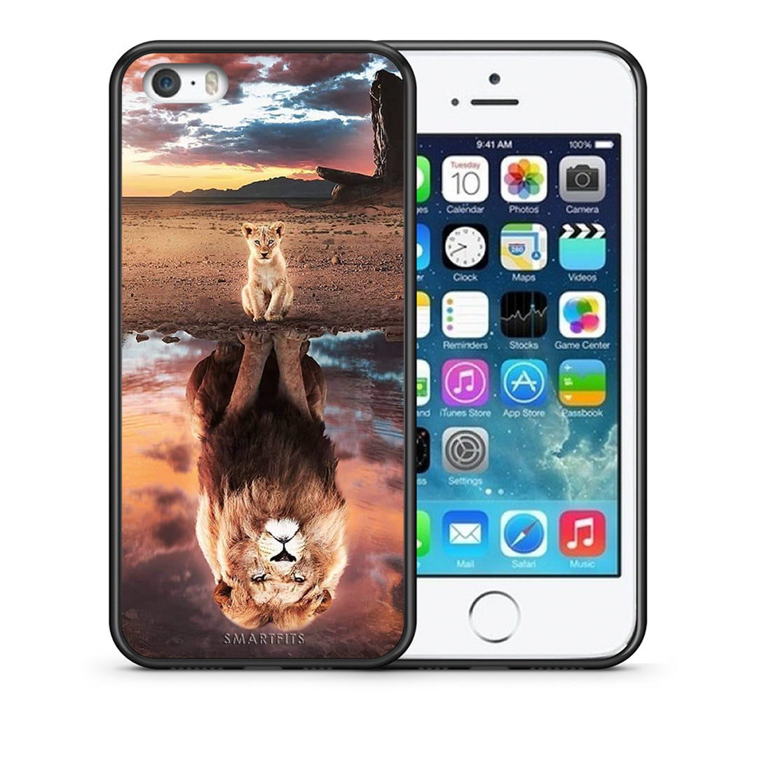 Θήκη Αγίου Βαλεντίνου iPhone 5 / 5s / SE Sunset Dreams από τη Smartfits με σχέδιο στο πίσω μέρος και μαύρο περίβλημα | iPhone 5 / 5s / SE Sunset Dreams case with colorful back and black bezels
