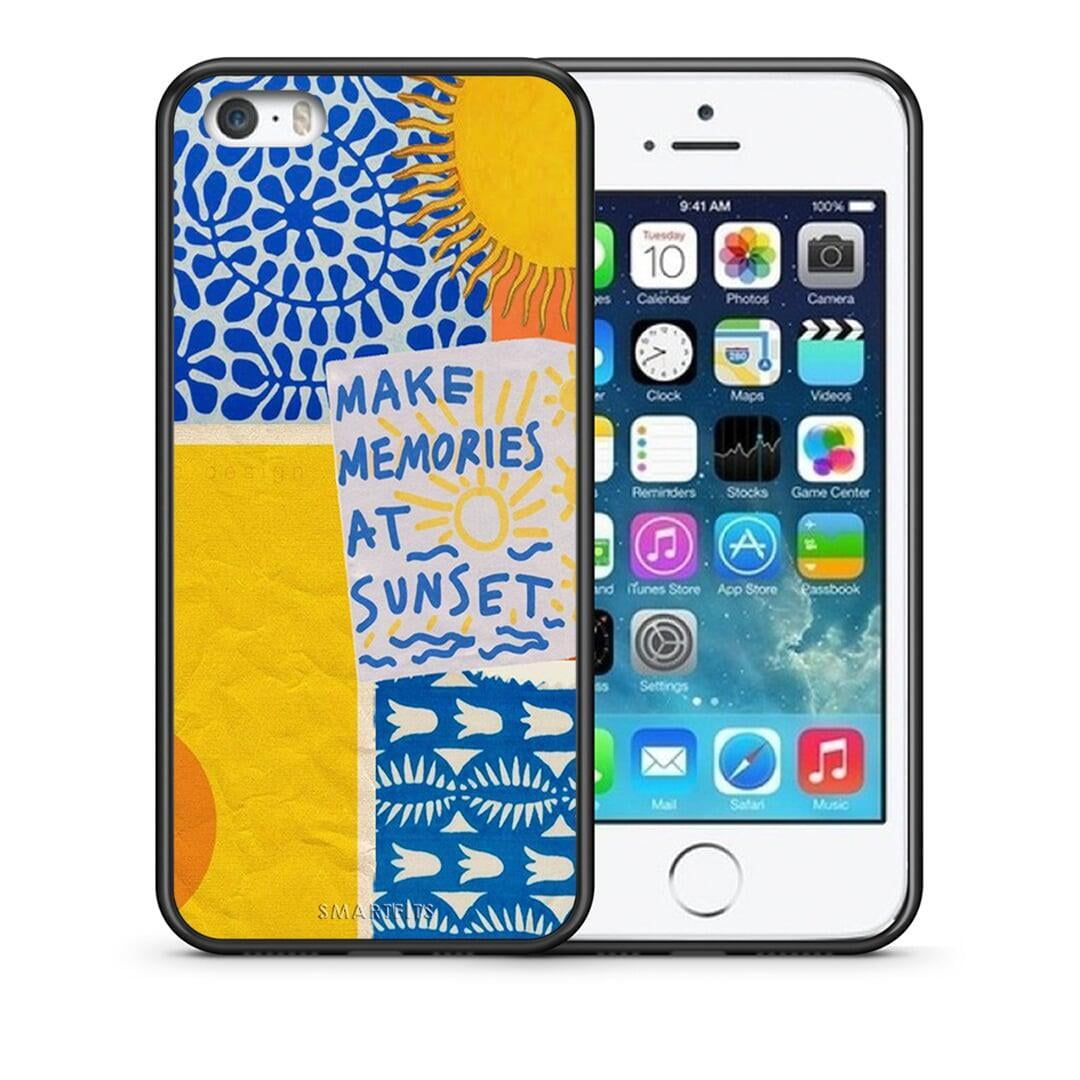 Θήκη iPhone 5 / 5s / SE Sunset Memories από τη Smartfits με σχέδιο στο πίσω μέρος και μαύρο περίβλημα | iPhone 5 / 5s / SE Sunset Memories case with colorful back and black bezels