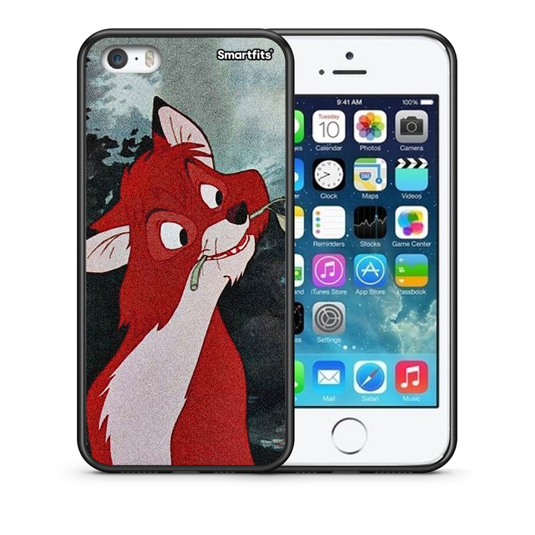 Θήκη iPhone 5/5s/SE Tod And Vixey Love 1 από τη Smartfits με σχέδιο στο πίσω μέρος και μαύρο περίβλημα | iPhone 5/5s/SE Tod And Vixey Love 1 case with colorful back and black bezels