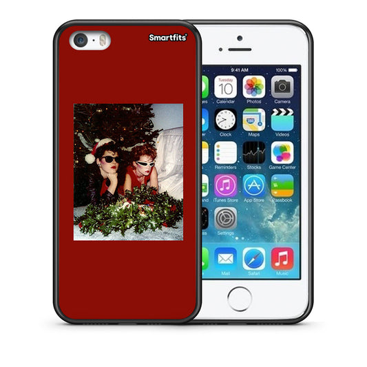 Θήκη iPhone 5/5s/SE Waiting For Xmas από τη Smartfits με σχέδιο στο πίσω μέρος και μαύρο περίβλημα | iPhone 5/5s/SE Waiting For Xmas case with colorful back and black bezels
