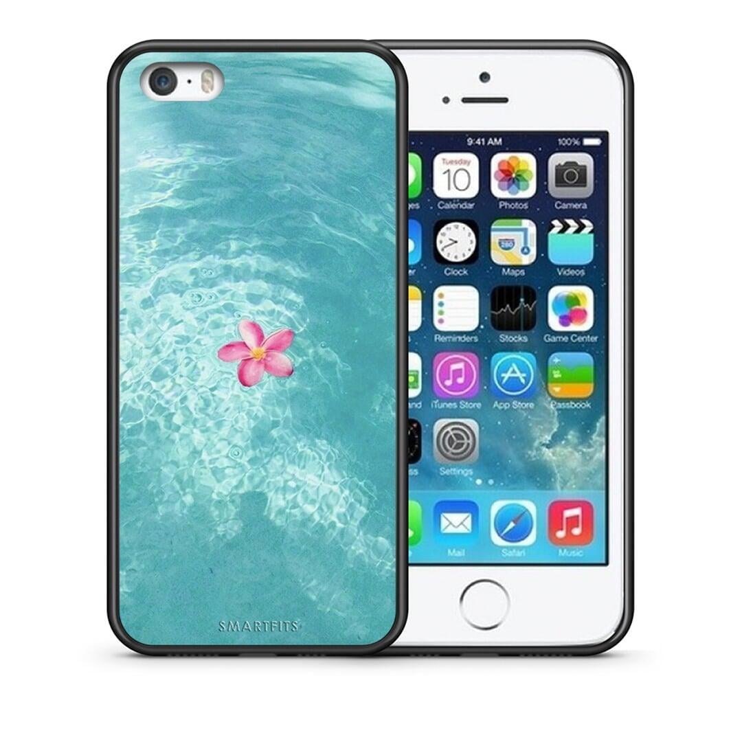 Θήκη iPhone 5 / 5s / SE Water Flower από τη Smartfits με σχέδιο στο πίσω μέρος και μαύρο περίβλημα | iPhone 5 / 5s / SE Water Flower case with colorful back and black bezels