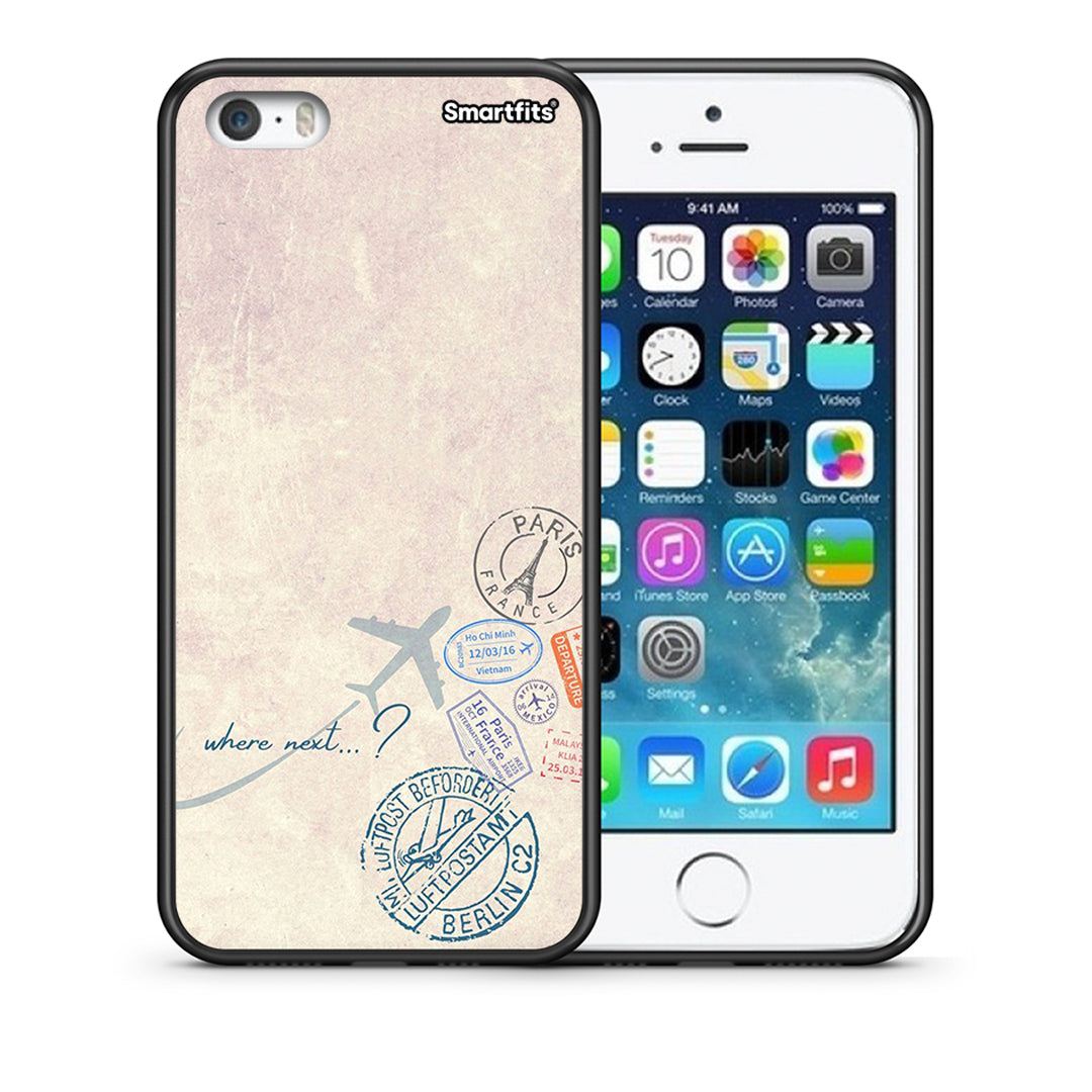 Θήκη iPhone 5 / 5s / SE Where Next από τη Smartfits με σχέδιο στο πίσω μέρος και μαύρο περίβλημα | iPhone 5 / 5s / SE Where Next case with colorful back and black bezels