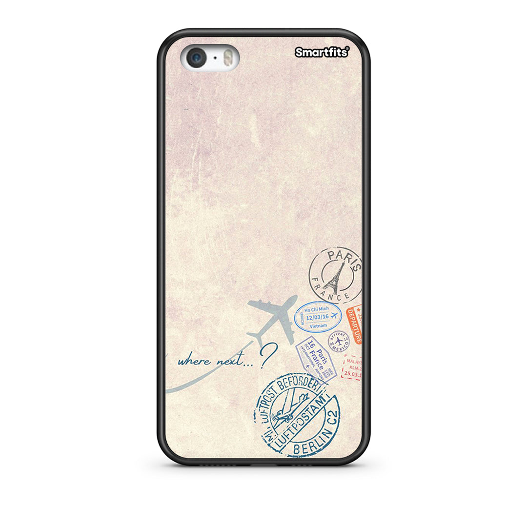 iPhone 5 / 5s / SE Where Next Θήκη από τη Smartfits με σχέδιο στο πίσω μέρος και μαύρο περίβλημα | Smartphone case with colorful back and black bezels by Smartfits