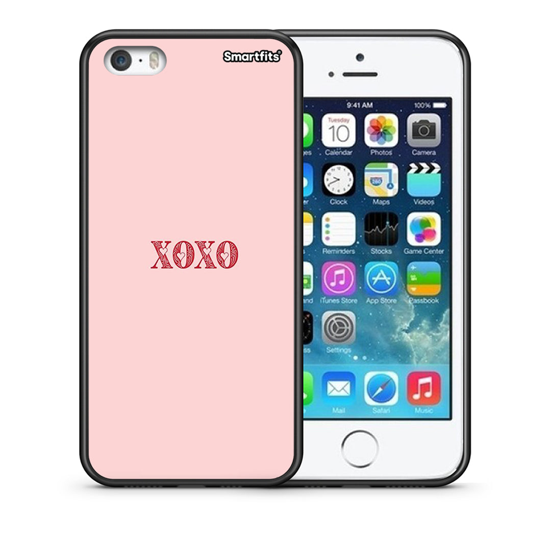Θήκη iPhone 5/5s/SE XOXO Love από τη Smartfits με σχέδιο στο πίσω μέρος και μαύρο περίβλημα | iPhone 5/5s/SE XOXO Love case with colorful back and black bezels