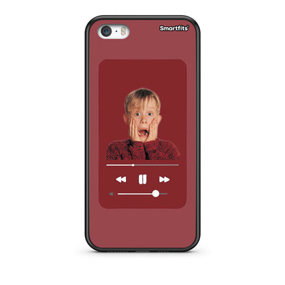 iPhone 5/5s/SE Xmas Alone Music θήκη από τη Smartfits με σχέδιο στο πίσω μέρος και μαύρο περίβλημα | Smartphone case with colorful back and black bezels by Smartfits