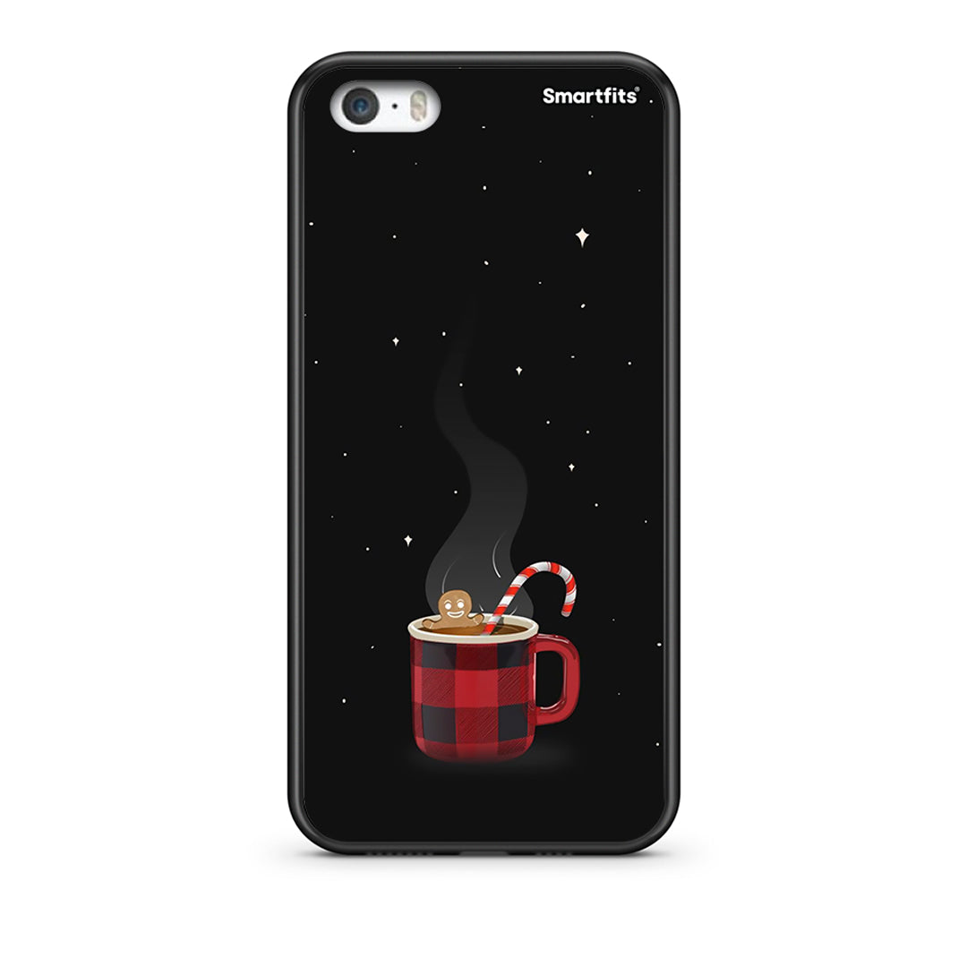 iPhone 5/5s/SE Xmas Bathing θήκη από τη Smartfits με σχέδιο στο πίσω μέρος και μαύρο περίβλημα | Smartphone case with colorful back and black bezels by Smartfits