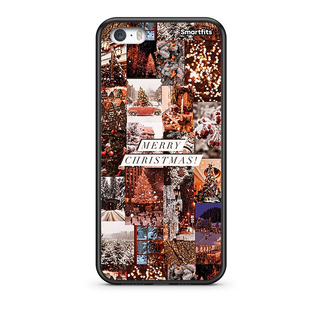iPhone 5/5s/SE Xmas Collage θήκη από τη Smartfits με σχέδιο στο πίσω μέρος και μαύρο περίβλημα | Smartphone case with colorful back and black bezels by Smartfits