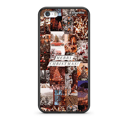 iPhone 5/5s/SE Xmas Collage θήκη από τη Smartfits με σχέδιο στο πίσω μέρος και μαύρο περίβλημα | Smartphone case with colorful back and black bezels by Smartfits