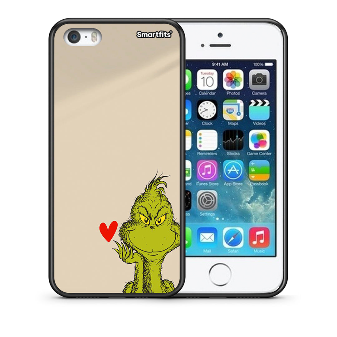 Θήκη iPhone 5/5s/SE Xmas Grinch από τη Smartfits με σχέδιο στο πίσω μέρος και μαύρο περίβλημα | iPhone 5/5s/SE Xmas Grinch case with colorful back and black bezels