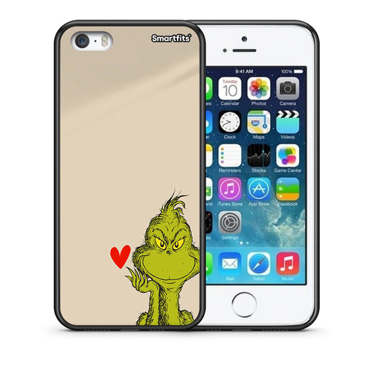 Θήκη iPhone 5/5s/SE Xmas Grinch από τη Smartfits με σχέδιο στο πίσω μέρος και μαύρο περίβλημα | iPhone 5/5s/SE Xmas Grinch case with colorful back and black bezels
