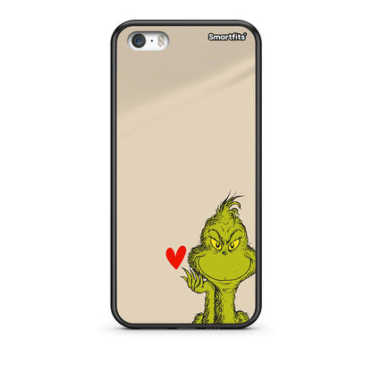 iPhone 5/5s/SE Xmas Grinch θήκη από τη Smartfits με σχέδιο στο πίσω μέρος και μαύρο περίβλημα | Smartphone case with colorful back and black bezels by Smartfits