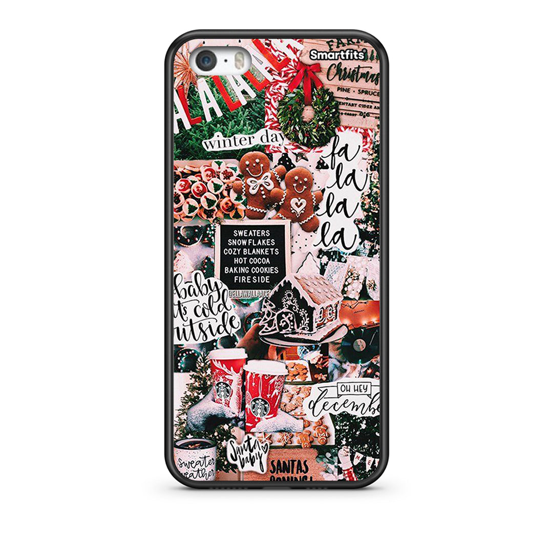 iPhone 5/5s/SE Xmas Habbits θήκη από τη Smartfits με σχέδιο στο πίσω μέρος και μαύρο περίβλημα | Smartphone case with colorful back and black bezels by Smartfits