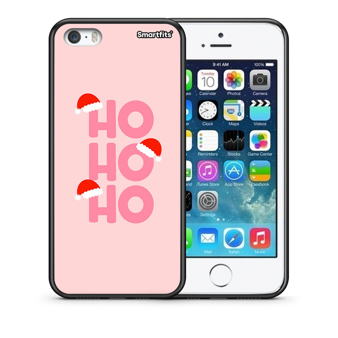 Θήκη iPhone 5/5s/SE Xmas Ho Ho Ho από τη Smartfits με σχέδιο στο πίσω μέρος και μαύρο περίβλημα | iPhone 5/5s/SE Xmas Ho Ho Ho case with colorful back and black bezels