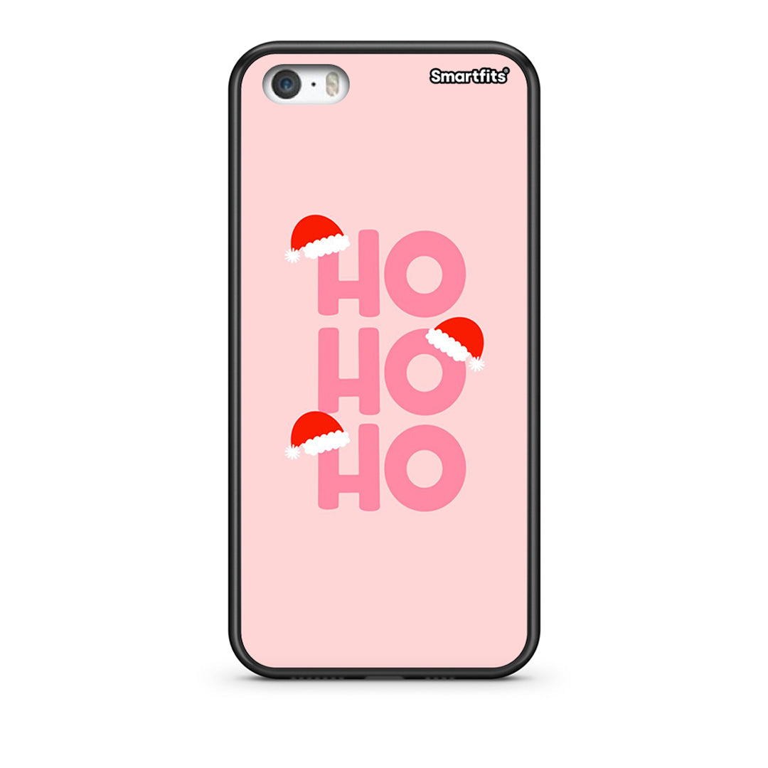iPhone 5/5s/SE Xmas Ho Ho Ho θήκη από τη Smartfits με σχέδιο στο πίσω μέρος και μαύρο περίβλημα | Smartphone case with colorful back and black bezels by Smartfits