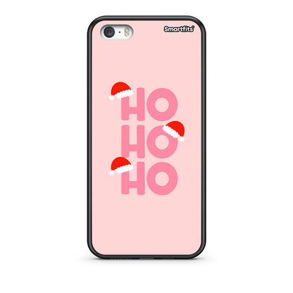 iPhone 5/5s/SE Xmas Ho Ho Ho θήκη από τη Smartfits με σχέδιο στο πίσω μέρος και μαύρο περίβλημα | Smartphone case with colorful back and black bezels by Smartfits