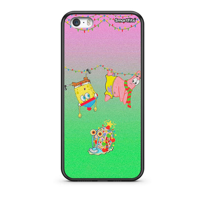 iPhone 5/5s/SE Xmas Lights θήκη από τη Smartfits με σχέδιο στο πίσω μέρος και μαύρο περίβλημα | Smartphone case with colorful back and black bezels by Smartfits