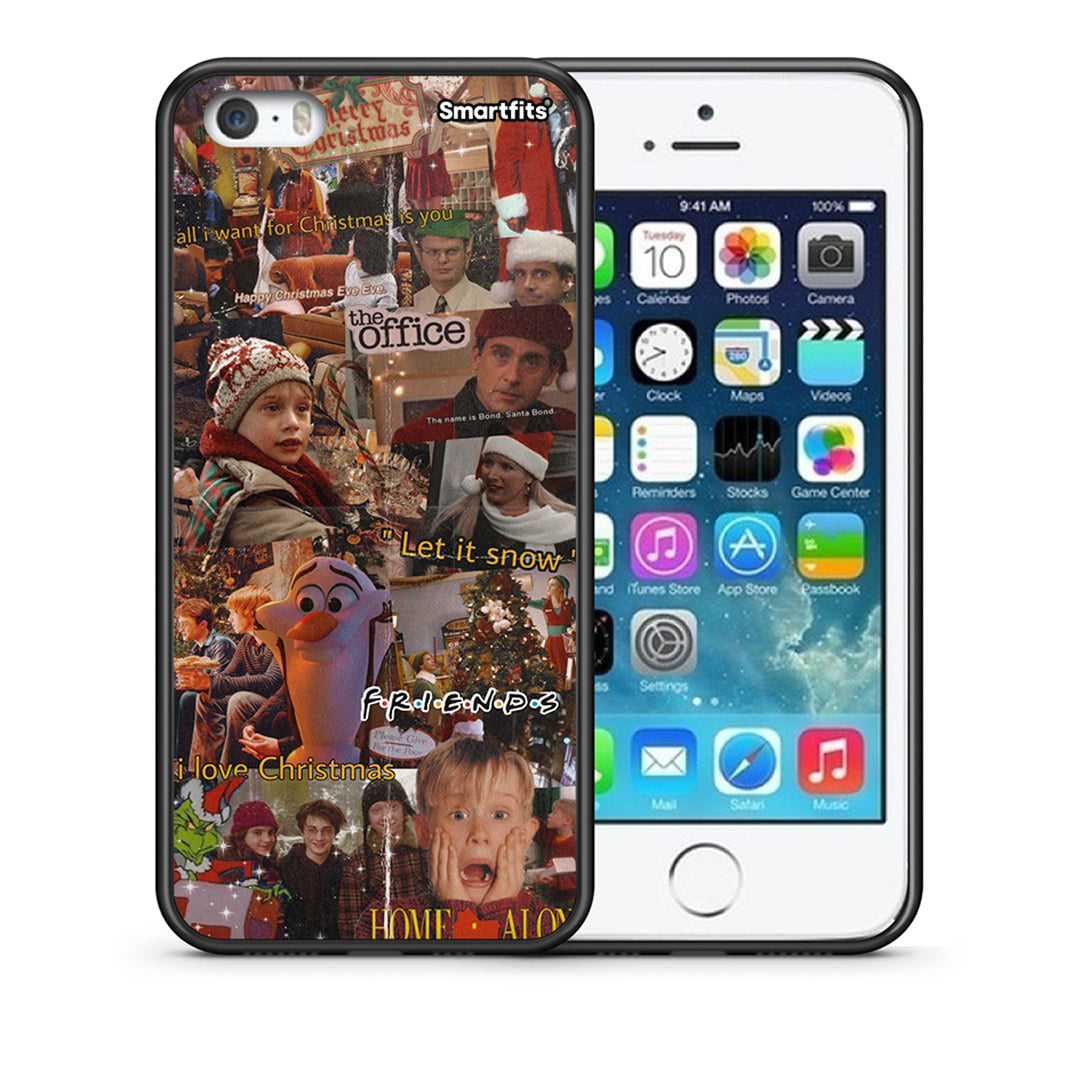Θήκη iPhone 5/5s/SE Xmas Wishes από τη Smartfits με σχέδιο στο πίσω μέρος και μαύρο περίβλημα | iPhone 5/5s/SE Xmas Wishes case with colorful back and black bezels