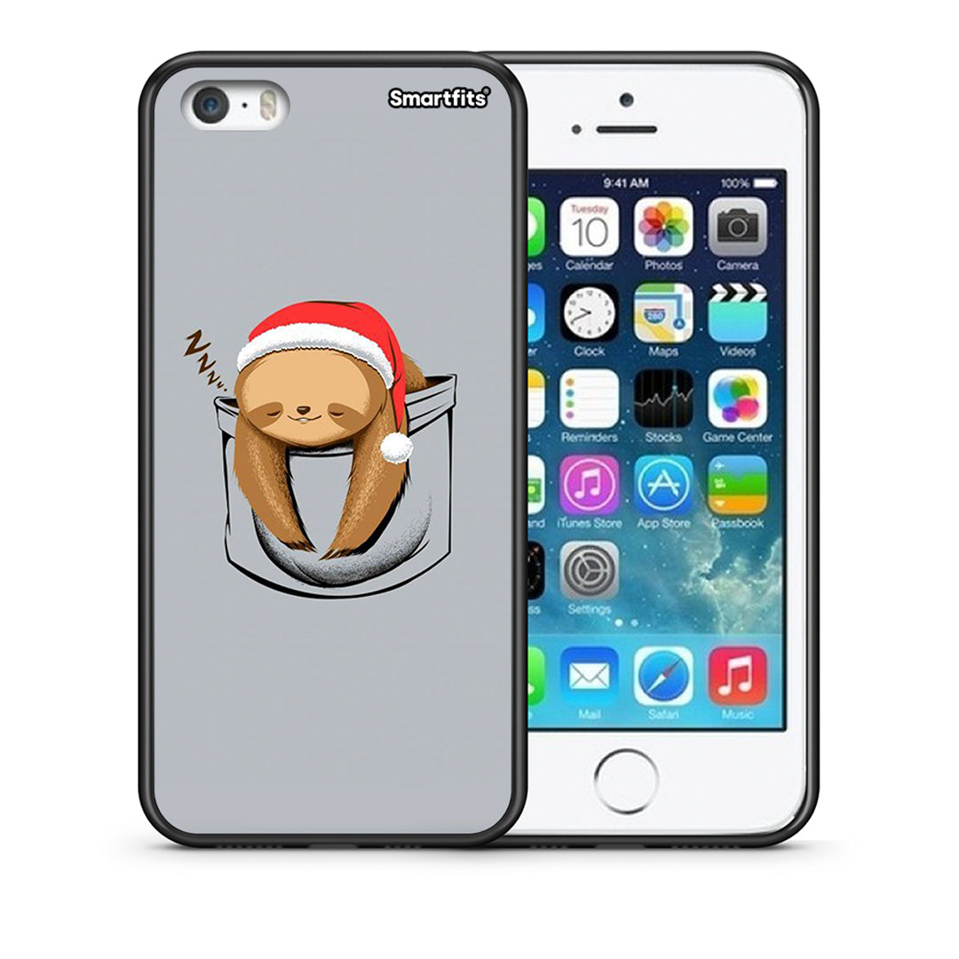 Θήκη iPhone 5/5s/SE Xmas Zzzz από τη Smartfits με σχέδιο στο πίσω μέρος και μαύρο περίβλημα | iPhone 5/5s/SE Xmas Zzzz case with colorful back and black bezels
