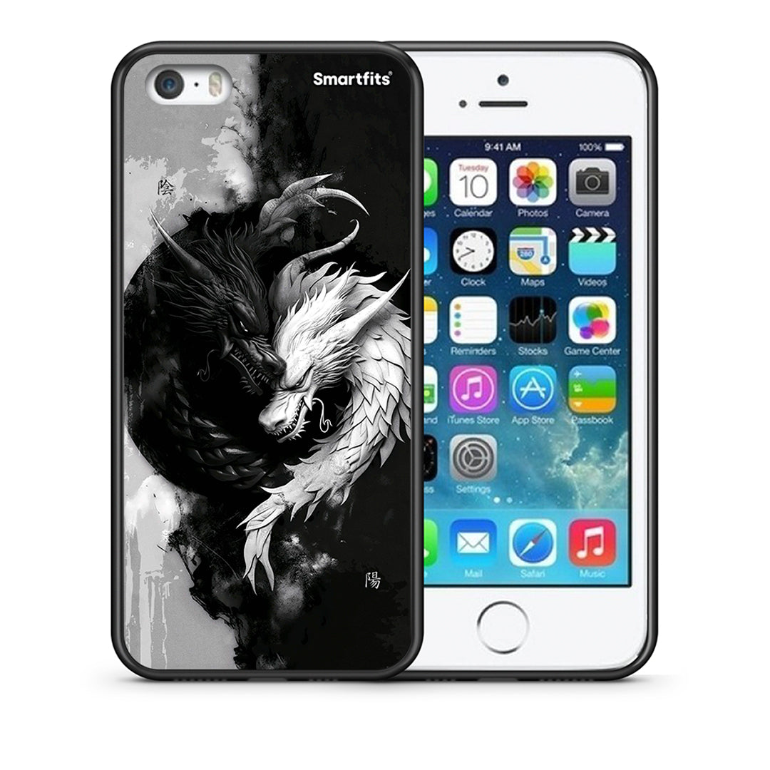 Θήκη iPhone 5 / 5s / SE Yin Yang από τη Smartfits με σχέδιο στο πίσω μέρος και μαύρο περίβλημα | iPhone 5 / 5s / SE Yin Yang case with colorful back and black bezels