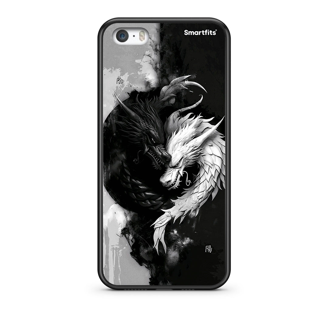 iPhone 5 / 5s / SE Yin Yang Θήκη από τη Smartfits με σχέδιο στο πίσω μέρος και μαύρο περίβλημα | Smartphone case with colorful back and black bezels by Smartfits