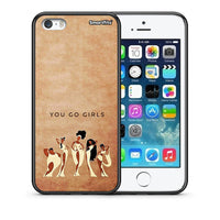 Thumbnail for Θήκη iPhone 5/5s/SE You Go Girl από τη Smartfits με σχέδιο στο πίσω μέρος και μαύρο περίβλημα | iPhone 5/5s/SE You Go Girl case with colorful back and black bezels