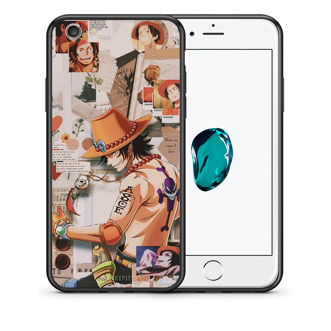 Θήκη iPhone 6/6s Anime Collage από τη Smartfits με σχέδιο στο πίσω μέρος και μαύρο περίβλημα | iPhone 6/6s Anime Collage case with colorful back and black bezels