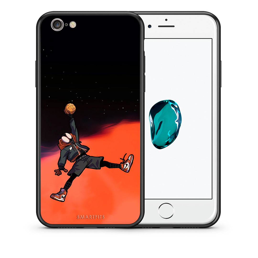 Θήκη iPhone 7/8/SE 2020 Basketball Hero από τη Smartfits με σχέδιο στο πίσω μέρος και μαύρο περίβλημα | iPhone 7/8/SE 2020 Basketball Hero case with colorful back and black bezels