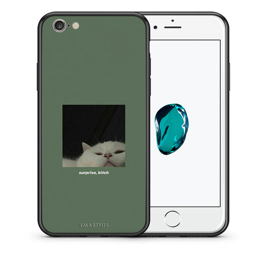 Θήκη iPhone 6/6s Bitch Surprise από τη Smartfits με σχέδιο στο πίσω μέρος και μαύρο περίβλημα | iPhone 6/6s Bitch Surprise case with colorful back and black bezels