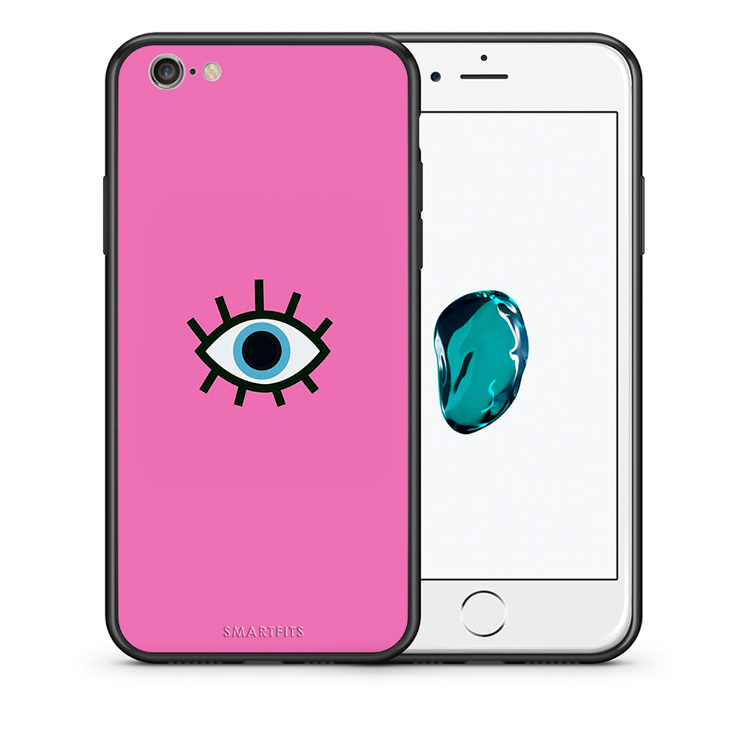 Θήκη iPhone 7/8/SE 2020 Blue Eye Pink από τη Smartfits με σχέδιο στο πίσω μέρος και μαύρο περίβλημα | iPhone 7/8/SE 2020 Blue Eye Pink case with colorful back and black bezels