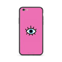 Thumbnail for iPhone 7/8 Blue Eye Pink θήκη από τη Smartfits με σχέδιο στο πίσω μέρος και μαύρο περίβλημα | Smartphone case with colorful back and black bezels by Smartfits