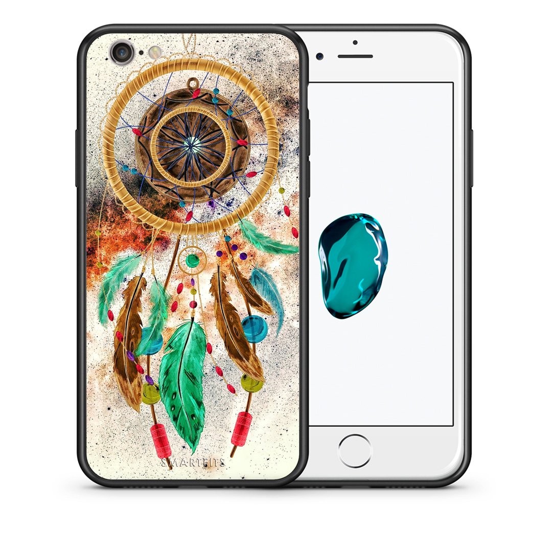 Θήκη iPhone 6 Plus/6s Plus DreamCatcher Boho από τη Smartfits με σχέδιο στο πίσω μέρος και μαύρο περίβλημα | iPhone 6 Plus/6s Plus DreamCatcher Boho case with colorful back and black bezels