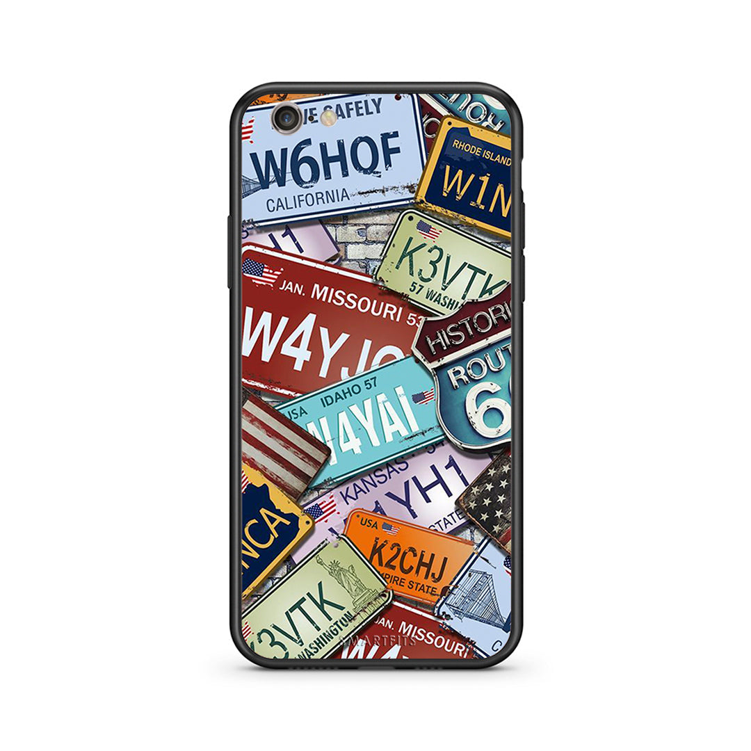 iphone 6 plus 6s plus Car Plates θήκη από τη Smartfits με σχέδιο στο πίσω μέρος και μαύρο περίβλημα | Smartphone case with colorful back and black bezels by Smartfits