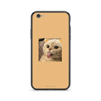 Thumbnail for iphone 6 6s Cat Tongue θήκη από τη Smartfits με σχέδιο στο πίσω μέρος και μαύρο περίβλημα | Smartphone case with colorful back and black bezels by Smartfits