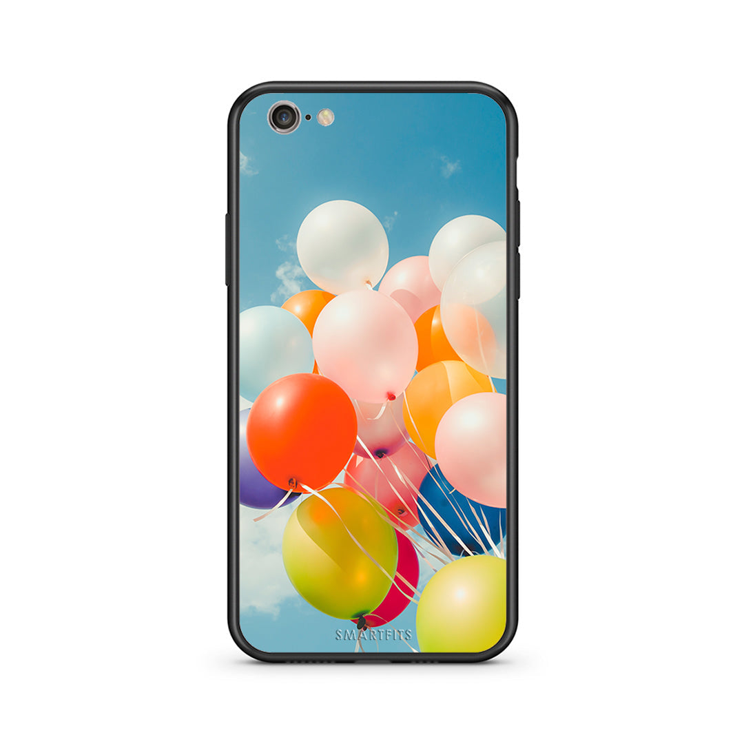 iphone 6 6s Colorful Balloons θήκη από τη Smartfits με σχέδιο στο πίσω μέρος και μαύρο περίβλημα | Smartphone case with colorful back and black bezels by Smartfits