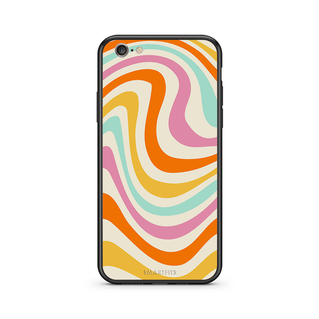 iphone 6 6s Colourful Waves θήκη από τη Smartfits με σχέδιο στο πίσω μέρος και μαύρο περίβλημα | Smartphone case with colorful back and black bezels by Smartfits