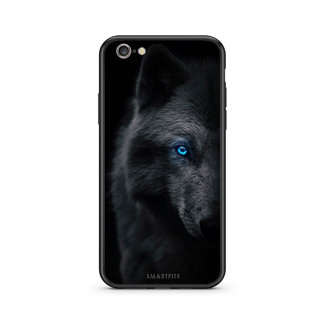 iphone 6 6s Dark Wolf θήκη από τη Smartfits με σχέδιο στο πίσω μέρος και μαύρο περίβλημα | Smartphone case with colorful back and black bezels by Smartfits