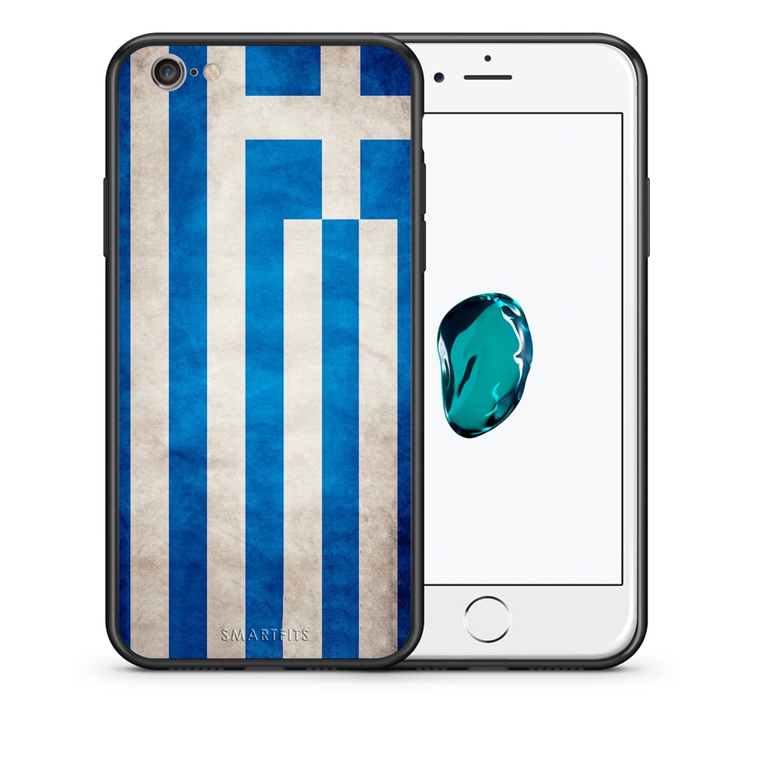 Θήκη iPhone 6/6s Greek Flag από τη Smartfits με σχέδιο στο πίσω μέρος και μαύρο περίβλημα | iPhone 6/6s Greek Flag case with colorful back and black bezels