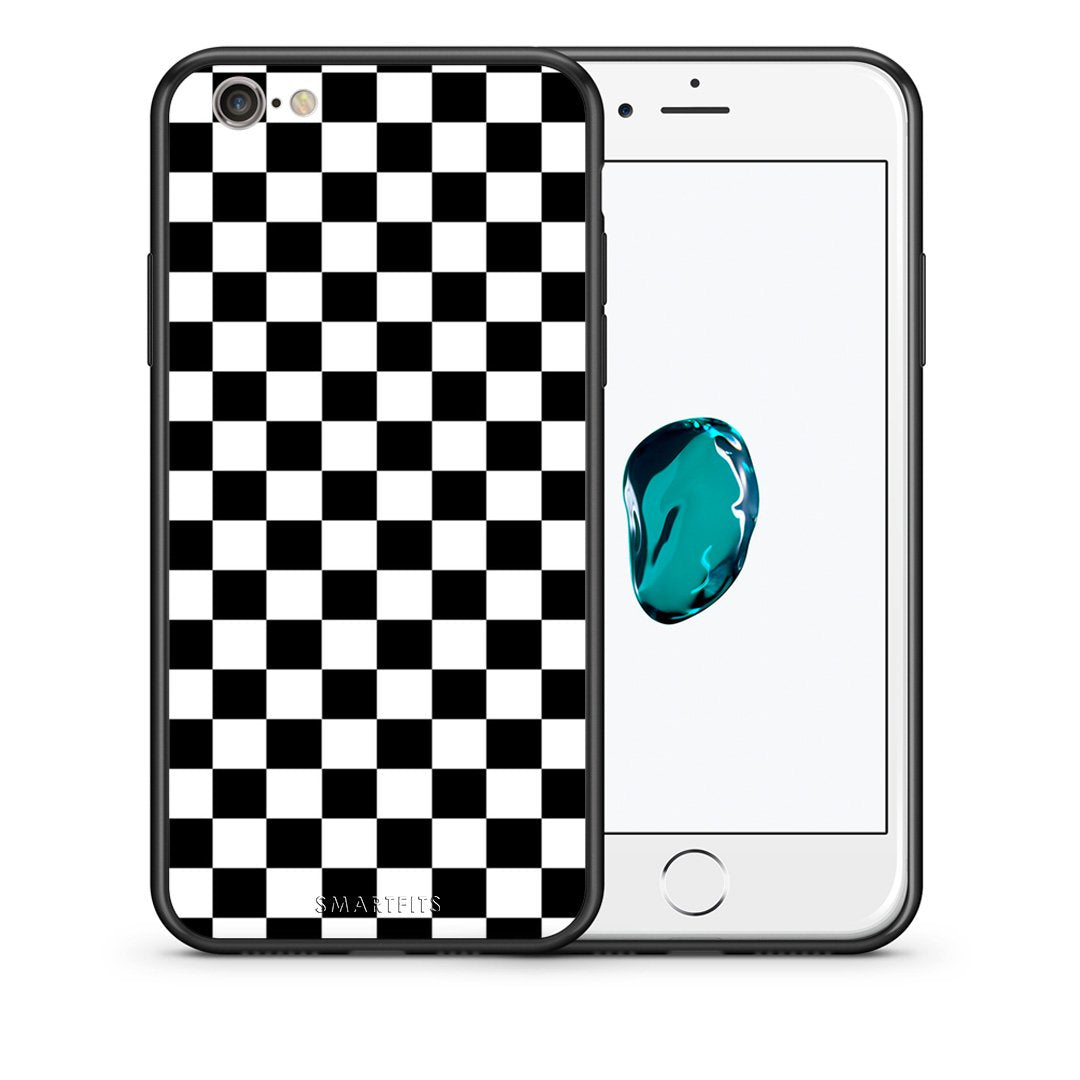Θήκη iPhone 6/6s Squares Geometric από τη Smartfits με σχέδιο στο πίσω μέρος και μαύρο περίβλημα | iPhone 6/6s Squares Geometric case with colorful back and black bezels