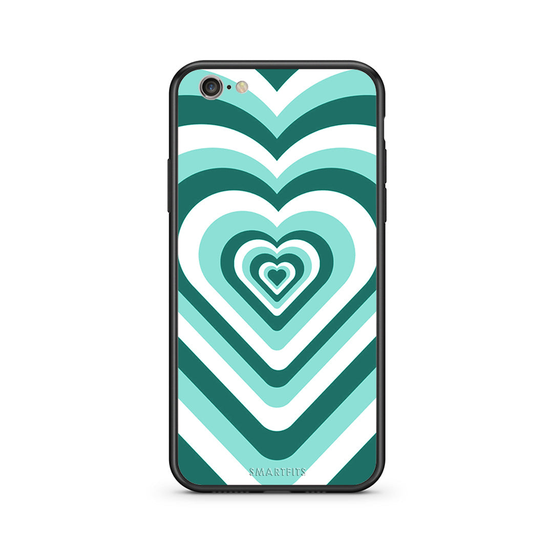 iPhone 7/8 Green Hearts θήκη από τη Smartfits με σχέδιο στο πίσω μέρος και μαύρο περίβλημα | Smartphone case with colorful back and black bezels by Smartfits