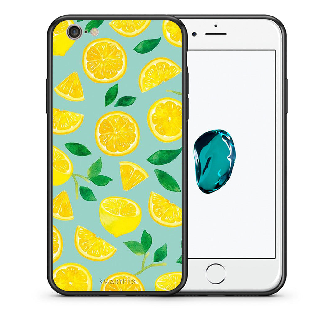 Θήκη iPhone 6/6s Lemons από τη Smartfits με σχέδιο στο πίσω μέρος και μαύρο περίβλημα | iPhone 6/6s Lemons case with colorful back and black bezels