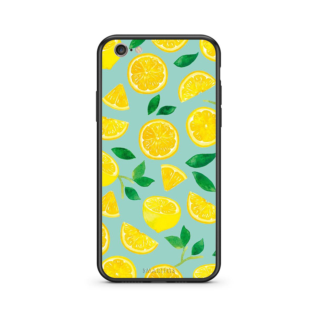 iphone 6 plus 6s plus Lemons θήκη από τη Smartfits με σχέδιο στο πίσω μέρος και μαύρο περίβλημα | Smartphone case with colorful back and black bezels by Smartfits
