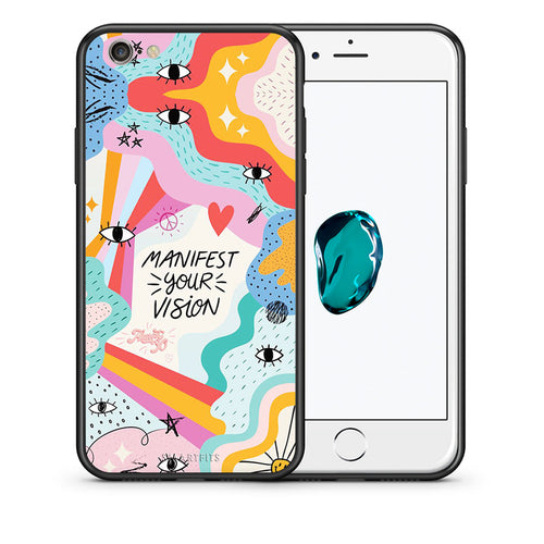 Θήκη iPhone 6/6s Manifest Your Vision από τη Smartfits με σχέδιο στο πίσω μέρος και μαύρο περίβλημα | iPhone 6/6s Manifest Your Vision case with colorful back and black bezels
