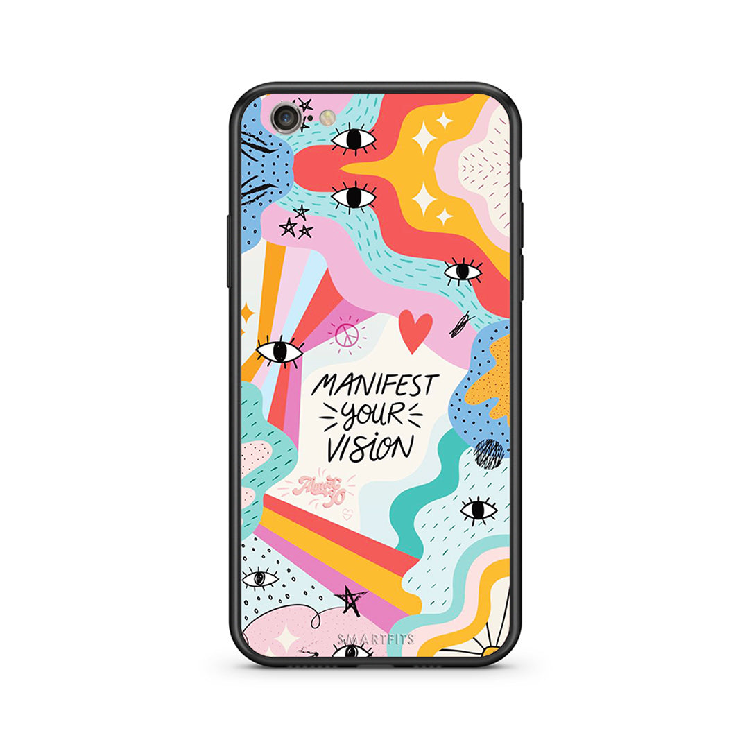 iphone 6 plus 6s plus Manifest Your Vision θήκη από τη Smartfits με σχέδιο στο πίσω μέρος και μαύρο περίβλημα | Smartphone case with colorful back and black bezels by Smartfits