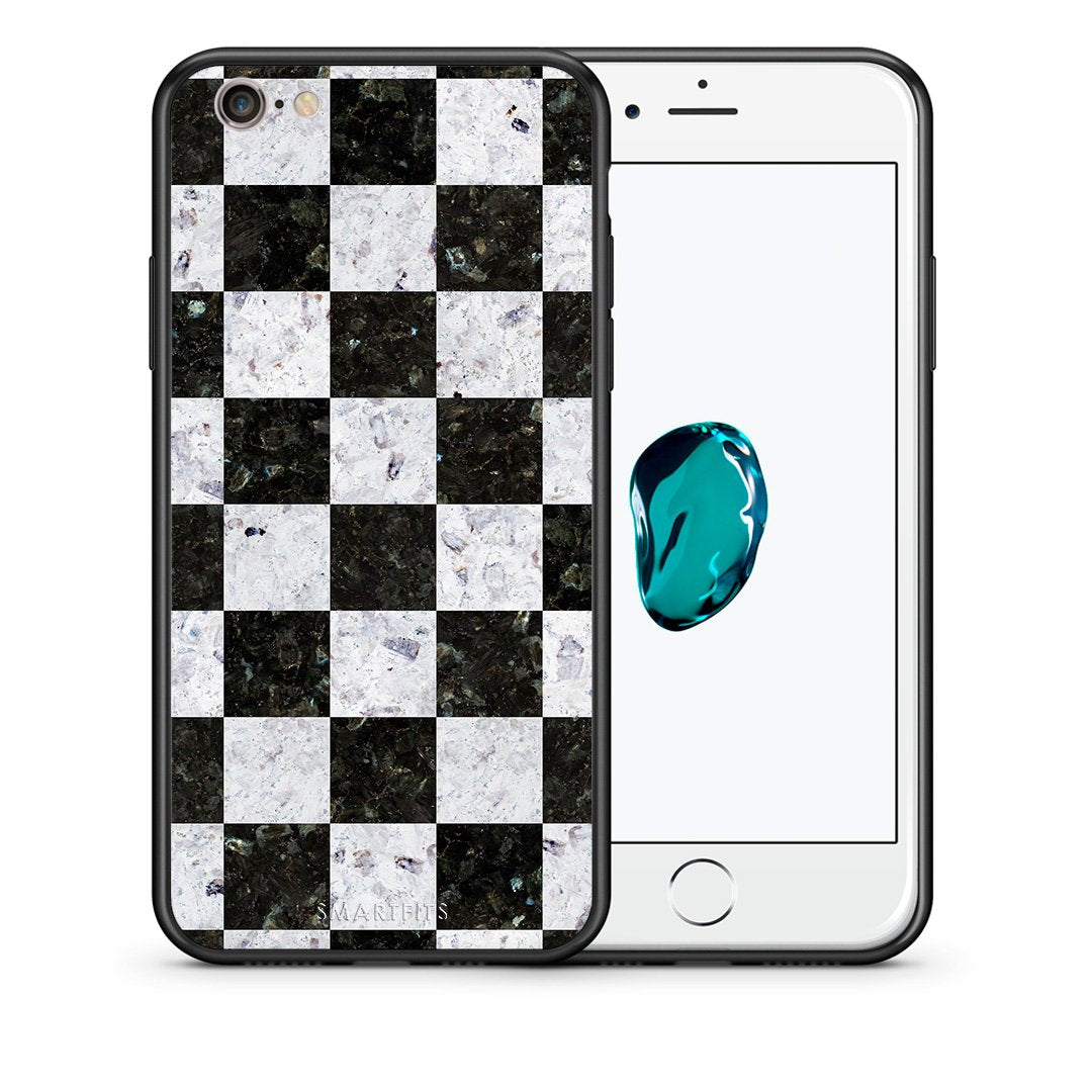Θήκη iPhone 7/8/SE 2020 Square Geometric Marble από τη Smartfits με σχέδιο στο πίσω μέρος και μαύρο περίβλημα | iPhone 7/8/SE 2020 Square Geometric Marble case with colorful back and black bezels