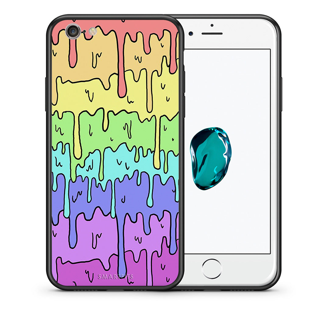 Θήκη iPhone 6 Plus/6s Plus Melting Rainbow από τη Smartfits με σχέδιο στο πίσω μέρος και μαύρο περίβλημα | iPhone 6 Plus/6s Plus Melting Rainbow case with colorful back and black bezels