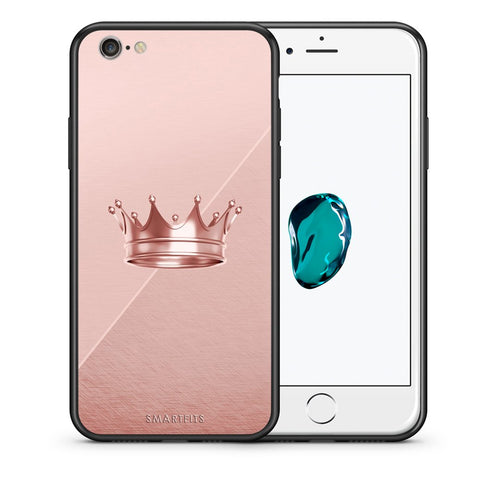 Θήκη iPhone 6/6s Crown Minimal από τη Smartfits με σχέδιο στο πίσω μέρος και μαύρο περίβλημα | iPhone 6/6s Crown Minimal case with colorful back and black bezels